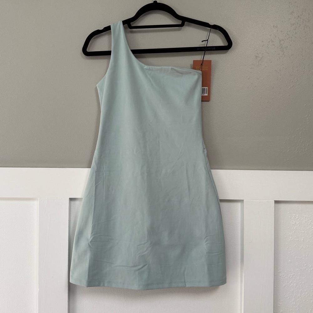 NWT Girlfriend Collective Glass Bianca One Shoulder Dress - Picture 4 of 10